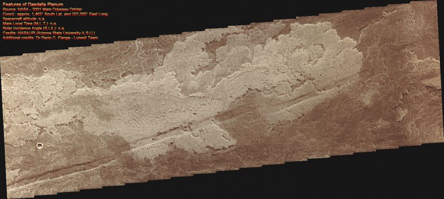 Features of Daedalia Planum (Natural Colors; credits: Dr Paolo C. Fienga - Lunexit Team)
nessun commento
Parole chiave: Mars from orbit - Volcanic Features - Graben and Flows