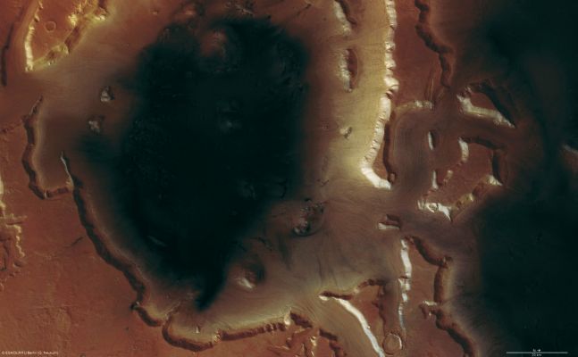 Deuteronilus Mensae (Enhanced Natural Colors; credits for the additional process. and color.: Dr Paolo C. Fienga - Lunar Explorer Italia
This image shows the Deuteronilus Mensae Region on Mars, an area primarily characterized by (peri)glacial features. 
It was taken on 14 March 2005 (orbit number 1483) by the High Resolution Stereo Camera (HRSC) onboard ESA’s Mars Express with a ground resolution of approx. 29 mt per pixel. 

The area is located on the Northern edge of Arabia Terra and borders the Southern High- and Northern Lowlands, at approx. 39° North Lat. and 23° East Long. 
Parole chiave: Mars from orbit - Deuteronilus Mensae Region