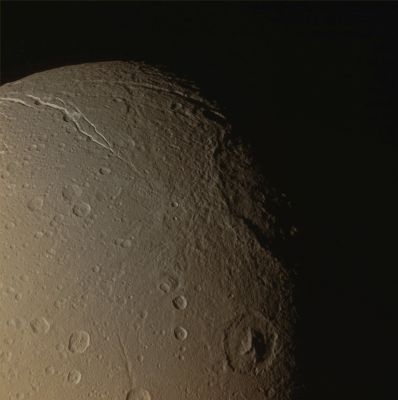 Absolute Dione (Absolute Natural Colors; credits: Dr Paolo C. Fienga - Lunexit Team)
Caption NASA:"N00081677.jpg was taken on April 24, 2007 and received on Earth April 25, 2007. 
The camera was pointing toward DIONE that, at the time, was approx. 107.675 Km away, and the image was taken using the CL1 and IR3 filters. 
This image has not been validated or calibrated". 
Parole chiave: Saturnian Moon - Dione