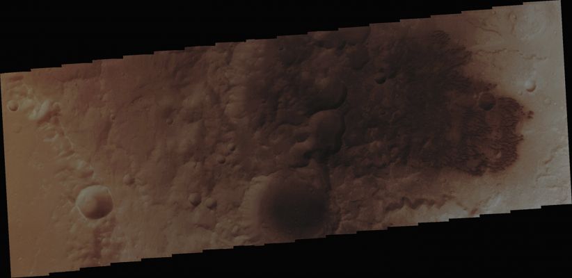 Dunes in Terra Cimmeria (Natural Colors; credits for the additional process. and color.: Dr Paolo C. Fienga - Lunexit Team)
Orbit Number: 43188 
Latitude: 16,228° South 
Longitude: 143,758° East 
Instrument: VIS 
Captured: September, 9th, 2011
Mars Local Time (M.L.T.): 08:26 (Morning Hours)


Parole chiave: Mars from orbit - Dunefield - Terra Cimmeria Region