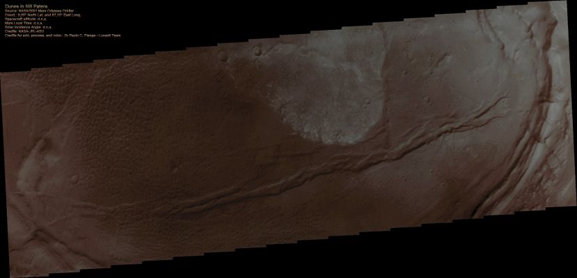 Dunes in Nili Patera (Natural Colors; credits for the additional process. and color.: Dr Paolo C. Fienga - Lunexit Team)
nessun commento
Parole chiave: Mars from orbit - Dunes - Nili Patera