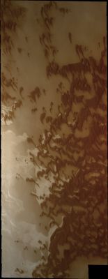North Polar Dunefields (Natural Colors; credits for the additional process. and color.: Dr Paolo C. Fienga - Lunexit Team)
Caption NASA:"As Northern Summer approaches on Mars, the Dunes near the North Polar Regions defrost and become darker".

Source: NASA/2001 Mars Odyssey Orbiter 
Orbit Number: 37996 
Latitude: 78,969° North 
Longitude: 158,204° East 
Instrument: VIS 
Captured: 2010-07-08
Parole chiave: Mars from orbit - Dunes - North presso-Polar Regions