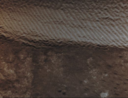 Rippled Dune-Front in Hershel Crater (Enhanced Absolute Natural Colors; credits for the additional process. and color.: Dr Paolo C. Fienga - Lunexit Team)
The Eastern Margin of a Rippled Dune located inside Herschel Crater moved an average distance of 3 meters (such as about 3 yards) between March 3rd, 2007 and December 1st, 2010
Parole chiave: Mars from orbit - Dune - Herschel Crater