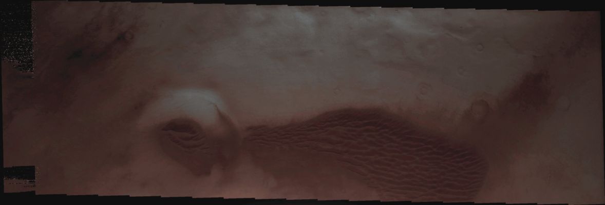 Dunes in Terra Cimmeria (Enhanced Absolute Natural Colors; credits for the additional process. and color.: Dr Paolo C. Fienga - Lunexit Team)
nessun commento
Parole chiave: Mars from orbit - Dunes - Terra Cimmeria Region