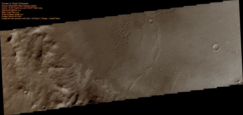 Dunes in Terra Cimmeria (Natural Colors; credits for the additional process. and color.: Dr Paolo C. Fienga - Lunexit Team)
nessun commento
Parole chiave: Mars from orbit - Dunes - Terra Cimmeria