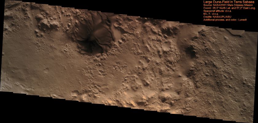 Large Dunefield in Terra Sabaea (Natural Colors; credits for the additional process. and color.: Dr Paolo C. Fienga - Lunexit Team)
nessun commento
Parole chiave: Mars from orbit - Dunes - Terra Sabaea Region