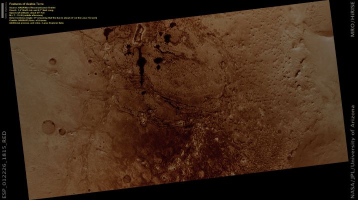 Dark Sands Deposits or Surfacing Hydrocarbons? (Natural Colors; credits: Lunar Explorer Italia)
nessun commento
Parole chiave: Mars from orbit - Sands with possible Hydrocarbons Remnants