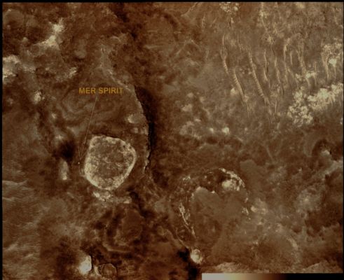 Spirit near Home Plate (EDM n.1 - Natural - but enhanced - Colors; credits: Lunexit)
nessun commento
Parole chiave: Mars from orbit - Craters - Gusev Crater