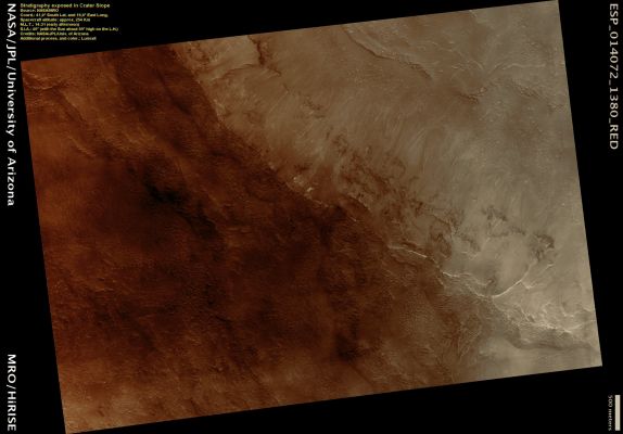 Stratigraphy exposed in Crater Slope (Natural Colors; credits: Lunexit)
nessun commento
Parole chiave: Mars from orbit - Craters - Unnamed Crater exposing Slope's Stratigraphy
