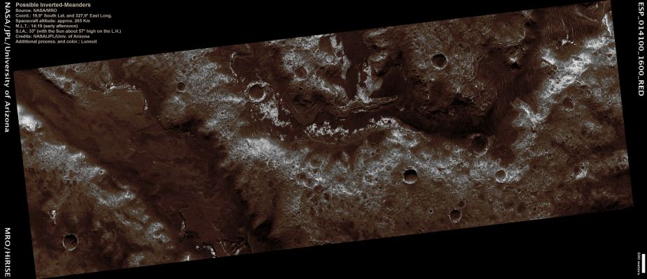 Possible Inverted Meanders (Natural - but enhanced - Colors; credits: Lunexit)
nessun commento
Parole chiave: Mars from orbit - Meanders