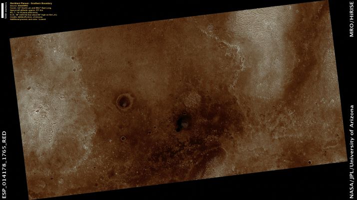 Meridiani Planum, Southern Boundary (Natural Colors; credits: Lunexit)
nessun commento
Parole chiave: Mars from orbit - Meridiani Planum Region