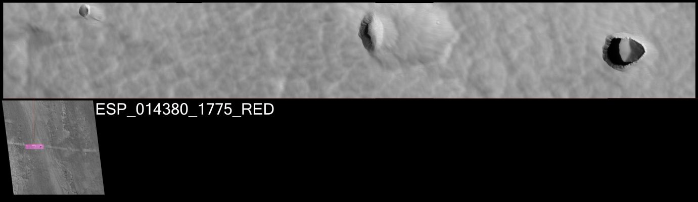 A "New Collapse" is on the way? (by Dr M. Faccin)
Sulla medesima "Linea" che congiunge il Pozzo da Collasso - esaminato nei giorni scorsi - con altre Surface Features le quali lasciano intuire la presenza di ulteriori avvallamenti e varie depressioni del suolo più o meno pronunciate (ossìa, come suggerisce il nostro Geologo, Dr La Fratta, si tratta della "Linea che potrebbe definire l'esistenza di un Lava-Tube sotterraneo" il cui soffitto, per vari motivi, sta cedendo), il Dr Faccin ha individuato quello che riteniamo essere un Collapse Pit "in fieri", e cioè "in divenire".

In altre parole, il Gruppo di Ricerca Lunexit ritiene di aver individuato un ulteriore avvalamento della superficie il quale non solo sembra indicare e confermare l'esistenza di una cavità sotterranea continua e di dimensioni veramente estese (come suggerito dal Dr La Fratta), ma è anche possibile che esso rappresenti - fisicamente - la Fase Geologica immediatamente anteriore alla verificazione di un fenomeno di subsidenza di notevoli proporzioni (ergo, è fortemente probabile che quanto stiamo osservando sia una regione superficiale che, da qui a poco tempo - in termini Geologici, come ovvio -, evidenzierà la formazione di un Pozzo da Collasso).

Grandi Complimenti al Dr Faccin per l'"Occhio" ed un interrogativo (la cui risposta la lasciamo alle Generazioni future): chissà se, quando qualche Astronauta si troverà a passeggiare in questa zona, il Collapse Pit in fieri che stiamo osservando oggi si sarà già "completaente espresso", oppure se i Visitatori Terrestri dovranno stare MOLTO ATTENTI a dove parcheggiare i loro mezzi e quindi a dove mettere i piedi...
Parole chiave: Mars from orbit - Collapse Features - Pits