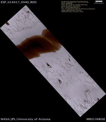 South Polar Residual Cap Monitoring (Natural Colors; credits: Lunexit)
nessun commento
Parole chiave: Mars from orbit - South Pole - South Polar Residual Cap