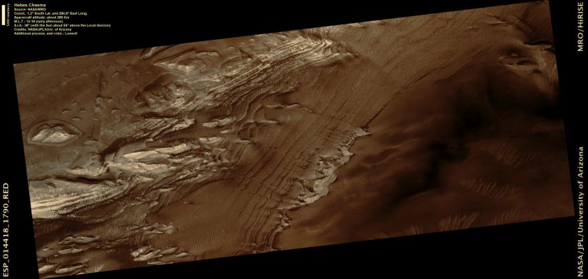Hebes Chasma (Natural Colors; credits: Lunexit)
nessun commento
Parole chiave: Mars from orbit - Hebes Chasma Region