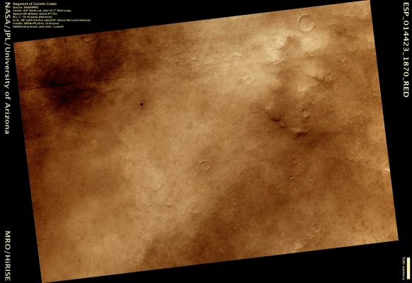 Segment of Corinto Crater (Natural Colors; credits: Lunexit)
nessun commento
Parole chiave: Mars from orbit - Craters - Corinto Crater