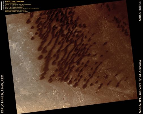 Dark Orange and Reddish Dunes (Natural Colors; credits: Lunar Explorer Italia)
nessun commento
Parole chiave: Mars from orbit - Dunes
