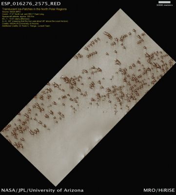 Translucent Ice-Patches in the Northern Plains (possible Natural Colors; credits: Dr Paolo C. Fienga - Lunexit Team)
nessun commento
Parole chiave: Mars from orbit - North Polar Features - Translucent Ice