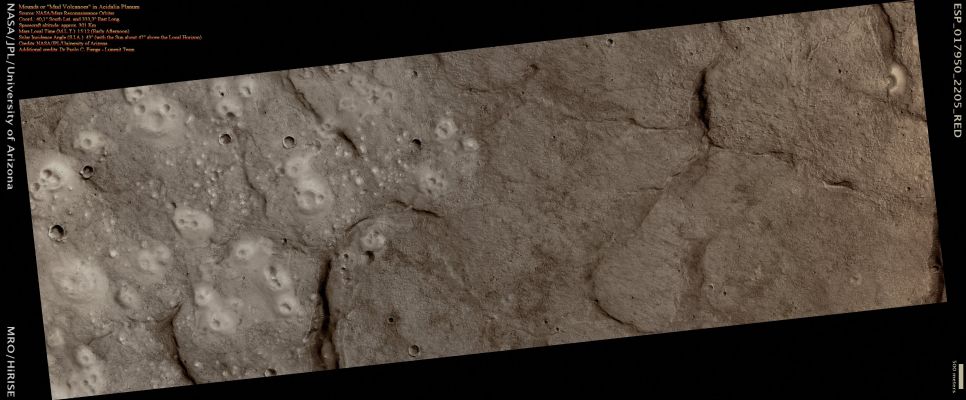 More "Mud-Volcanoes" (?) in Acidalia Planitia (Absolute Natural Colors; credits for the additional process. and color.: Dr Paolo C. Fienga - Lunexit Team)
Parole chiave: Mars from orbit - Mud Volcanoes - Acidalia Planitia