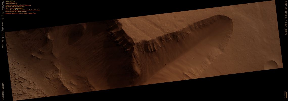West Candor (Natural Colors; credits: Dr Paolo C. Fienga - Lunexit Team)
nessun commento
Parole chiave: Mars from orbit - Candor Chasma Region