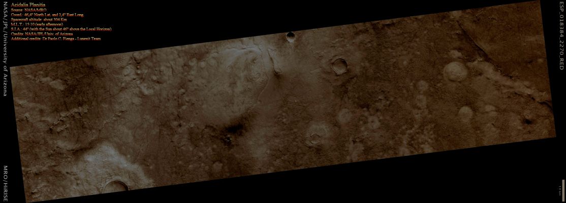 Acidalia Planitia (Natural Colors; credits for the additional process. and color.: Dr Paolo C. Fienga - Lunexit Team)
nessun commento
Parole chiave: Mars from orbit - Acidalia Planitia Region