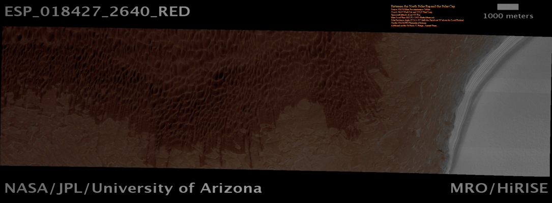 Where the Erg meets the Polar Cap (Absolute Natural Colors; credits for the additional process. and color.: Dr Paolo C. Fienga - Lunexit Team)
nessun commento
Parole chiave: Mars from orbit - North Polar Features - The "Erg"