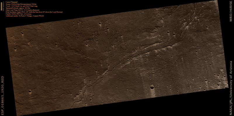 Lava Channel (Natural Colors; credits for the additional process. and color.: Dr Paolo C. Fienga - Lunexit Team)
nessun commento
Parole chiave: Mars from orbit - Volcanic Features - Lava Channel