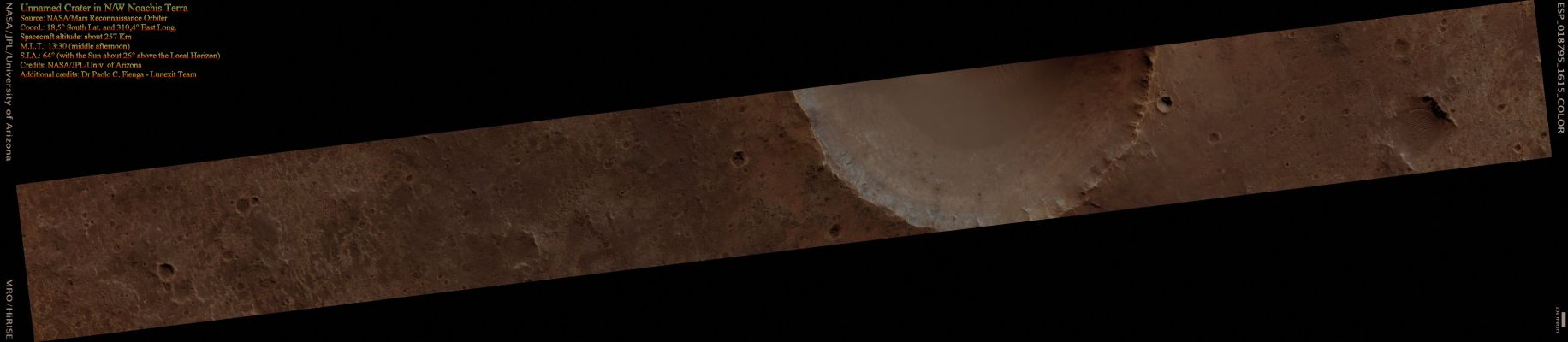 Unnamed Crater in N/W Noachis Terra (Absolute Natural Colors; credits for the additional process. and color.: Dr Paolo C. Fienga - Lunexit Team)
nessun commento
Parole chiave: Mars from orbit - Craters - Unnamed Crater - Noachis Terra Region