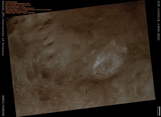 Outcrops in the Southern Latitudes (Natural Colors; credits for the additional process. and color.: Dr Paolo C. Fienga - Lunexit Team)
nessun commento
Parole chiave: Mars from orbit - Outcrops