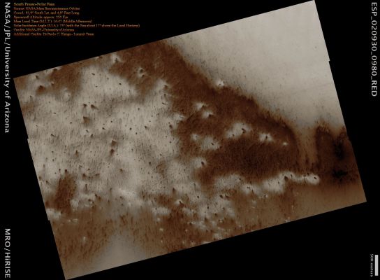South Presso-Polar Fans (Absolute Natural Colors; credits: Dr Paolo C. Fienga - Lunexit Team)
nessun commento
Parole chiave: Mars from orbit - South Polar Features - Fans