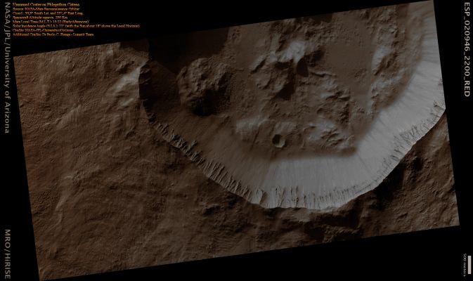 Unnamed Crater on Phlegethon Catena (Absolute Natural Colors; credits for the additional process. and color.: Dr Paolo C. Fienga - Lunexit Team)
nessun commento
Parole chiave: Mars from orbit - Craters - Unnamed Crater