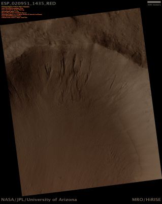 Unnamed Crater in Terra Cimmeria (Natural Colors; credits for the additional process. and color.: Dr Paolo C. Fienga - Lunexit Team)
nessun commento
Parole chiave: Mars from orbit - Craters - Unnamed Crater with Gullies