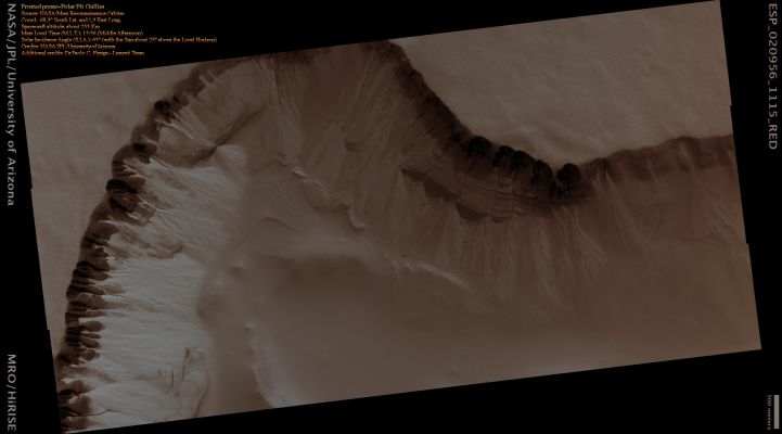 Frosted presso-polar "Pit Gullies" (Absolute Natural Colors; credits for the additional process. and color.: Dr Paolo C. Fienga - Lunexit Team)
nessun commento
Parole chiave: Mars from orbit - North Polar Features - Pit Gullies