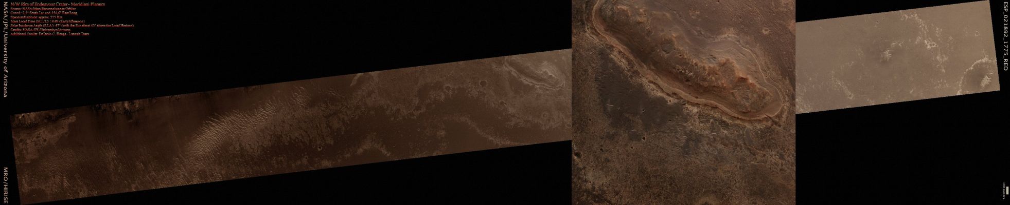 Features of the N/W Rim of Endeavour Crater (CTX Frame + mini EDM - Absolute Natural Colors; credits for the additional process. and color.: Dr Paolo C. Fienga - Lunexit Team)
nessun commento
Parole chiave: Mars from orbit - Craters - Endeavour Crater