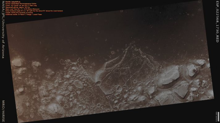 Features of Noctis Labyrinthus (Absolute Natural Colors; credits for the additional process. and color: Dr Paolo C. Fienga - Lunexit Team)
nessun commento
Parole chiave: Mars from orbit - Noctis Labyrinthus Region