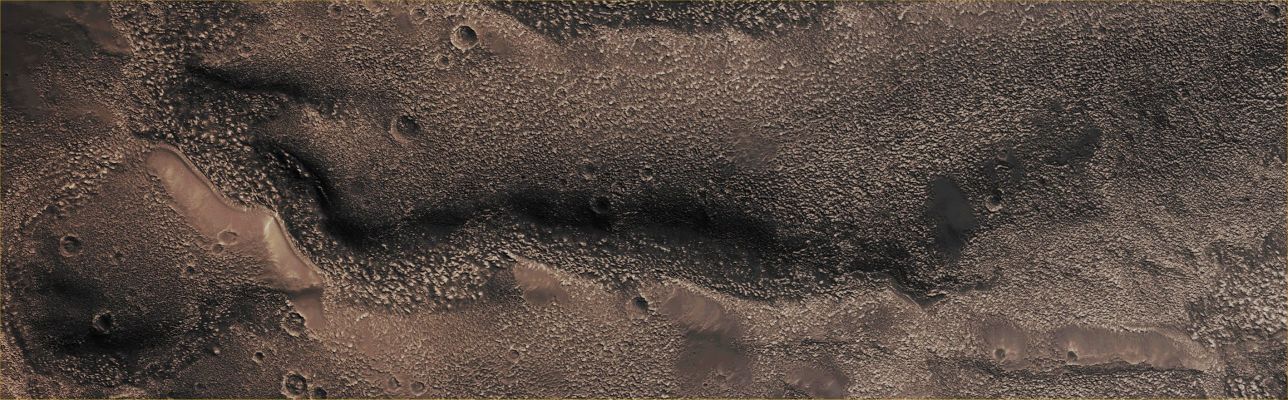 Extremely Degraded Unnamed Channel in Thaumasia Region (Absolute Natural Colors; credits for the additional process. and color.: Dr Paolo C. Fienga - Lunexit Team)
Mars Local Time: 14:28 (Early Afternoon)
Coord. (centered): 36,5° South Lat. and 272,4° East Long.
Spacecraft altitude: 246,8 Km (such as about 154,3 miles) 
Original image scale range: 49,4 cm/pixel (with 2 x 2 binning) so objects ~ 1 mt and 48 cm across are resolved 
Map projected scale: 50 cm/pixel
Map projection: EQUIRECTANGULAR
Emission Angle: 0,3° 
Sun-Mars-Spacecraft (or "Phase") Angle: 52,4°
Solar Incidence Angle: 52° (meaning that the Sun is about 38° above the Local Horizon)
Solar Longitude: 6,3° (Northern Spring)
Credits: NASA/JPL/University of Arizona
Additional process. and coloring: Dr Paolo C. Fienga - Lunar Explorer Italia
Parole chiave: Mars from orbit - Channels - Unnamed Channel