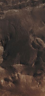 Features of Jus Chasma (CTX Frame "A" - Absolute Natural Colors; credits for the additional process. and color.: Dr Paolo C. Fienga - Lunexit Team) 
Mars Local Time: 14:27 (early afternoon)
Coord. (centered): 8,6° South Lat. and 281,2° East Long.
Spacecraft altitude: 267,9 Km (such as about 167,4 miles) 
Original image scale range: 53,6 cm/pixel (with 2 x 2 binning) so objects ~ 1 mt and 61 cm across are resolved
Map projected scale: 50 cm/pixel
Map projection: EQUIRECTANGULAR
Emission Angle: 7,9° 
Phase Angle: 47,3°
Solar Incidence Angle: 40° (meaning that the Sun is about 50° above the Local Horizon)
Solar Longitude: 18,2° (Northern Spring)
Credits: NASA/JPL/University of Arizona
Additional process. and coloring: Lunar Explorer Italia
Parole chiave: Mars from orbit - Chasmas - Jus Chasma
