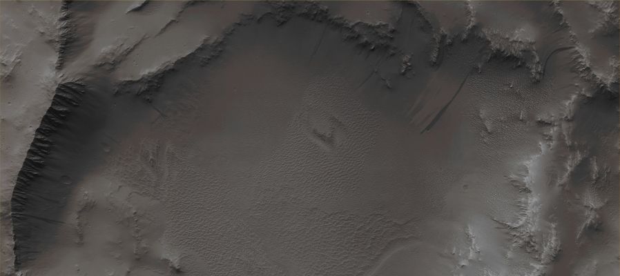 Unnamed Crater (Absolute Natural Colors; credits for the additional process. and color.: Dr Paolo C. Fienga - Lunexit Team)
Mars Local Time: 14:38 (early afternoon)
Coord. (centered): 9,8° North Lat. and 223,2° East Long.
Spacecraft altitude: 273,8 Km (such as about 171,1 miles) 
Original image scale range: 54,8 cm/pixel (with 2 x 2 binning) so objects ~ 1 mt and 64 cm across are resolved
Map projected scale: 50 cm/pixel
Map projection: EQUIRECTANGULAR
Emission Angle: 0,1° 
Sun - Mars - MRO (or "Phase") Angle: 39,0°
Solar Incidence Angle: 39° (meaning that the Sun is about 51° above the Local Horizon)
Solar Longitude: 33,5° (Northern Spring)
Credits: NASA/JPL/University of Arizona
Additional process. and coloring: Lunar Explorer Italia
Parole chiave: Mars from orbit - Craters - Unnamed Crater