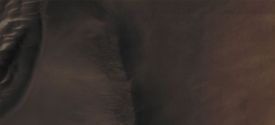 Southern Dunefield partially covered with Frost (CTX Frame "B" - Absolute Natural Colors; credits for the additional process. and color.: Dr Paolo C. Fienga - Lunexit Team)
Coord. (centered): 64,2° North Lat. and 194,5° East Long.
Parole chiave: Mars from orbit - Dunefield - Southern Regions