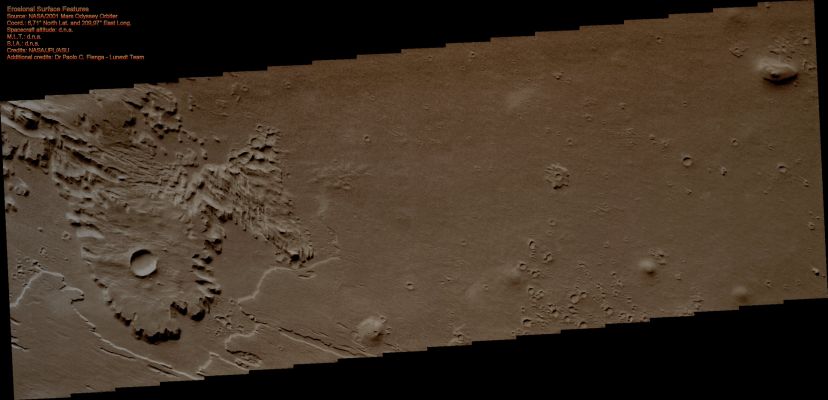 Erosional Surface Features near Gordii Dorsum (Natural Colors; credits for the additional process. and color.: Dr Paolo C. Fienga - Lunexit Team)
nessun commento
Parole chiave: Mars from orbit - Craters - Unnamed Pedestal Crater