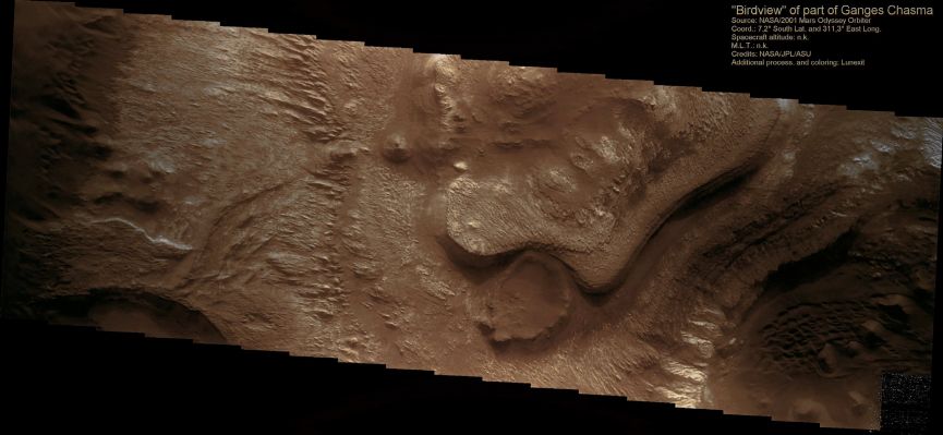 Features of Ganges Chasma (Absolute Natural Colors; credits for the additional process. and color.: Dr Paolo C. Fienga - Lunexit Team)
nessun commento
Parole chiave: Mars from orbit - Ganges Chasma