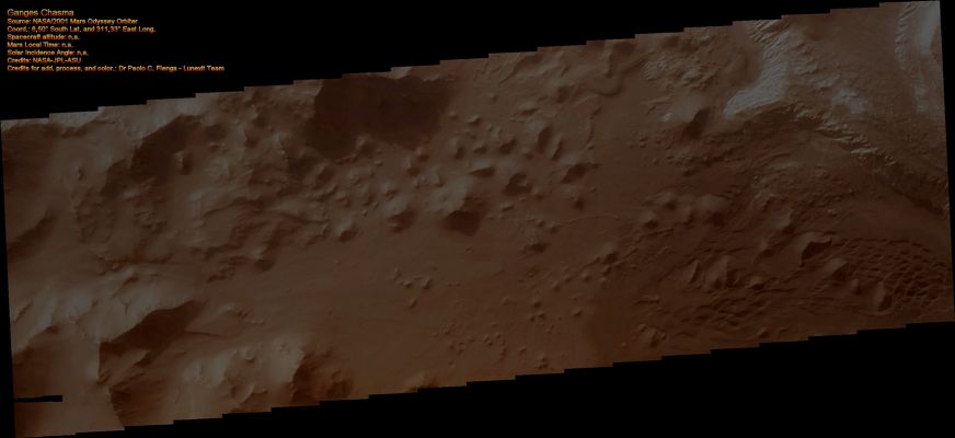 Features of Ganges Chasma (Natural Colors; credits: Dr Paolo C. Fienga - Lunexit Team)
nessun commento
Parole chiave: Mars from orbit - Ganges Chasma