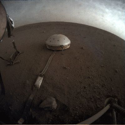 Late Afternoon's Clouds over Elysium - Sol 145 (GIF-Movie)
Caption NASA:"NASA's InSight used its Instrument Context Camera (ICC) beneath the Lander's Deck to image these drifting clouds at Sunset. This series of images was taken on April 25, 2019, the 145th Martian Day, or Sol, of the mission, starting at around 6:30 p.m. M.L.T.".
Parole chiave: Mars - GIF