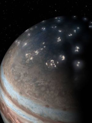 Jupiter's Lightnings
In the data from Juno’s first eight passes by the planet, the spacecraft’s Microwave Radiometer Instrument (MWR) detected 377 Jovian lightning discharges. Scientists saw that lightning on Jupiter can be as frequent as it is on Earth.
Parole chiave: Jupiter