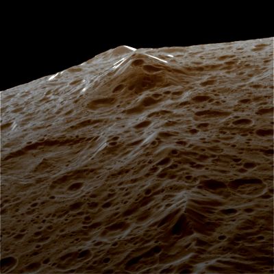 Over the "Equatorial Ridge" (Absolute Natural Colors; credits for the additional process. and color.: Dr Paolo C. Fienga - Lunexit Team)
Caption NASA:"W00035193.jpg was taken on September 10, 2007 and received on Earth September 11, 2007. The camera was pointing toward Japetus that, at the time, was approximately 2084 Km away, and the image was taken using the CL1 and CL2 filters. This image has not been validated or calibrated". 
Parole chiave: Saturnian Moons - J(I)apetus