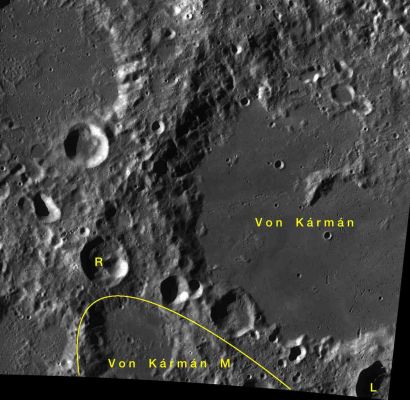 Von K�rm�n Crater
The Chinese "Chang'E-4" (CE-4) spacecraft achieved the first successful soft landing on the Floor of the Von Kármán Impact Crater located in the Nort-Eastern portion of the South Pole-Aitken (SPA) Basin on the Moon (Far-Side). Here, through analysis and processing of the dual-channel Lunar Penetrating Radar (LPR) data, the shallow regolith structure and deep Geological Strata below the Landing Site are exposed. The high-frequency data (CH-2, 500 MHz) show that the Von Kármán Crater underwent remodeling because of ejecta from multiple craters within a thickness of about 40 meters. 

Nota: questa Galleria è dedicata agli Appassionati dell'Esplorazione Spaziale (ivi: Lunare) e non intende essere un "tributo" alla Cina ed alla sua Agenzia di Bandiera. Il motivo è semplice: i risultati delle Missioni Spaziali Cinesi sono sempre avvolti in coltri di fitta nebbia, le immagini sono difficili da reperire e quelle "(diciamo) pubbliche" sono scadenti e sostanzialmente insignificanti. Probabilmente anche la "Propaganda" ha dei limiti...palesi.

Note: this Gallery is dedicated to the Space (here: Lunar) Exploration "lovers" and does not mean at all to be a "tribute" whatsoever to the Republic of China and its Space Agency (CSA). The reason of this premise is very simple: the results of the Missions carried out by the CSA are always wrapped in a thick cloud of fog; the images (frames) are hard to find (unless the CSA releases them "willingly"...) and the ones, let's say, "public" are shoddy and meaningless. We therefore believe that even the "propaganda" must have its own undisguised limits...
Parole chiave: Moon - Von K�rm�n Crater