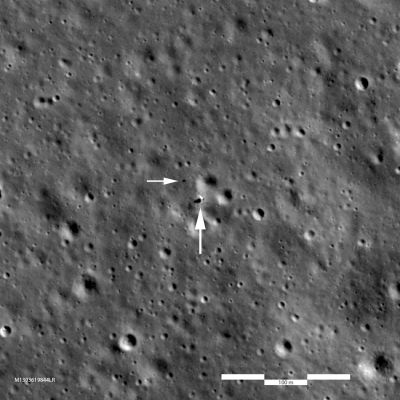 The Chinese-Twins
Just after midnight (UTC) on February 1, 2019, the Lunar Reconnaissance Orbiter (LRO) passed nearly overhead the Chang'e 4 Landing Site. From an altitude of about 82 Km the LROC Narrow Angle Camera - pixel scale was 0,85 mt (such as approx. 33"), allowed a sharper view of the Lander as well as the Yutu-2 Rover. At the time the Rover was about 29 mt North-West of the Lander, but the Rover has likely moved since the image was acquired. This view has close to the smallest pixel size possible in the current LRO orbit. In the future however, LROC will continue to image the Site as the lighting changes, and the Rover (just to check if they are fine, of course...).
Parole chiave: Moon