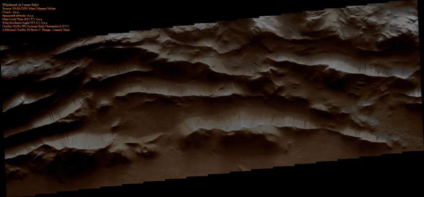 Features of Lycus Sulci (Saturated Absolute Natural Colors; credits: Dr Paolo C. Fienga - Lunexit Team)
nessun commento
Parole chiave: Mars from orbit - Lycus Sulci Region