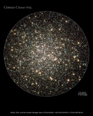 M 13 - Globular Star Cluster
"...Lex Universa est quae iubet nasci et mori..."

(P. Siro)

"...E' Legge Universale quella che ordina il nascere ed il morire..."
Parole chiave: From Space Images - Hubble Space Telescope (HST) Images