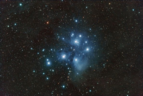 M 45 - The "Pleiades" Star-Cluster
"...Neglecta solent incendia sumere vires..."

(Orazio)

"...Gli incendi trascurati (in poco tempo) acquistano maggior forza..." 
Parole chiave: From Earth Images - Amatorial Images
