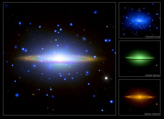 M 104 - The "Sobrero" Galaxy
"...Non c'è niente di più nauseabondo del fetore delle menzogne..."

dal film "Apocalypse Now"
Parole chiave: From Space Images - HST/SST/Chandra X-Ray Space Telescope